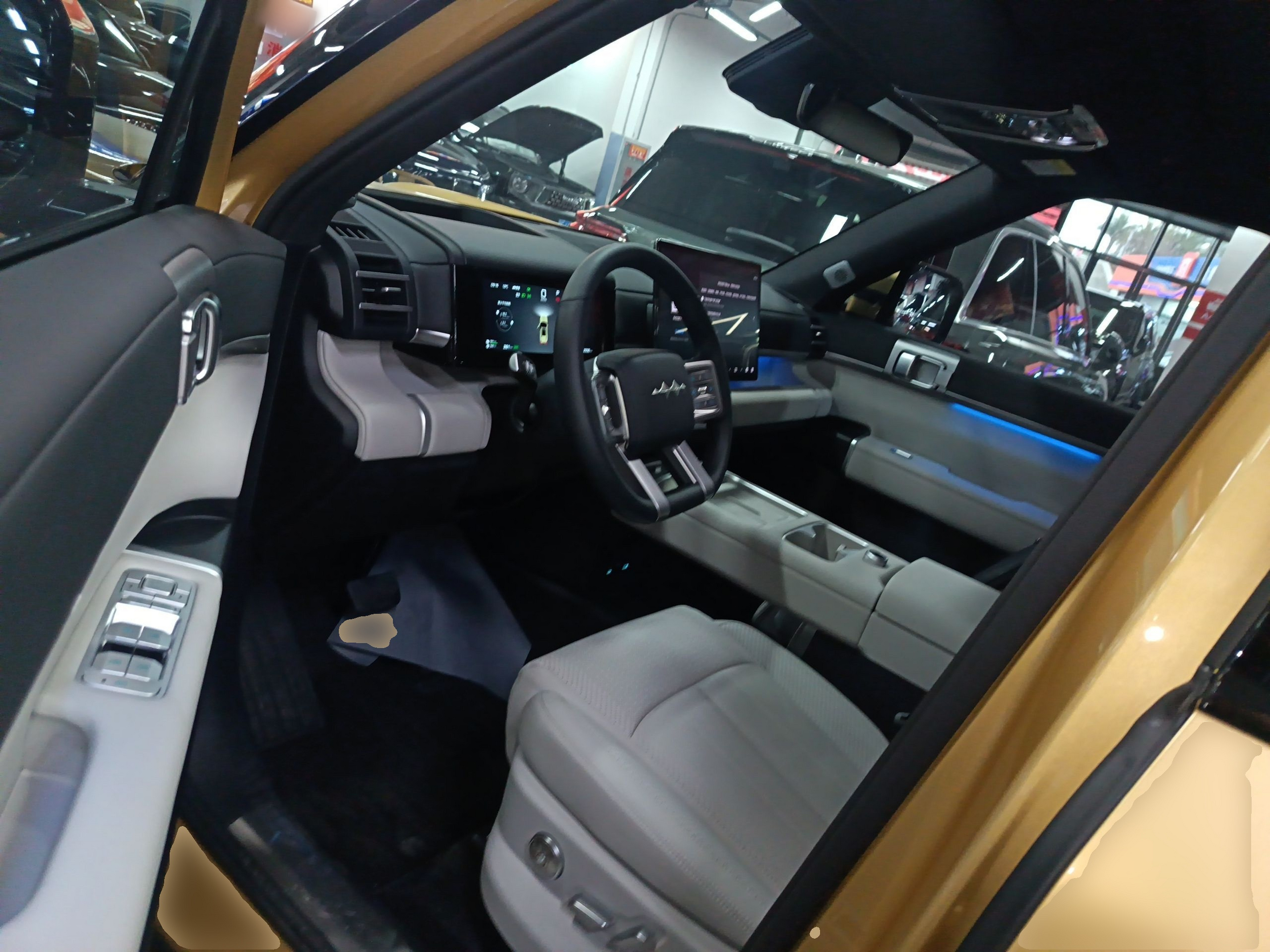 المقاعد الأمامية داخل السيارة