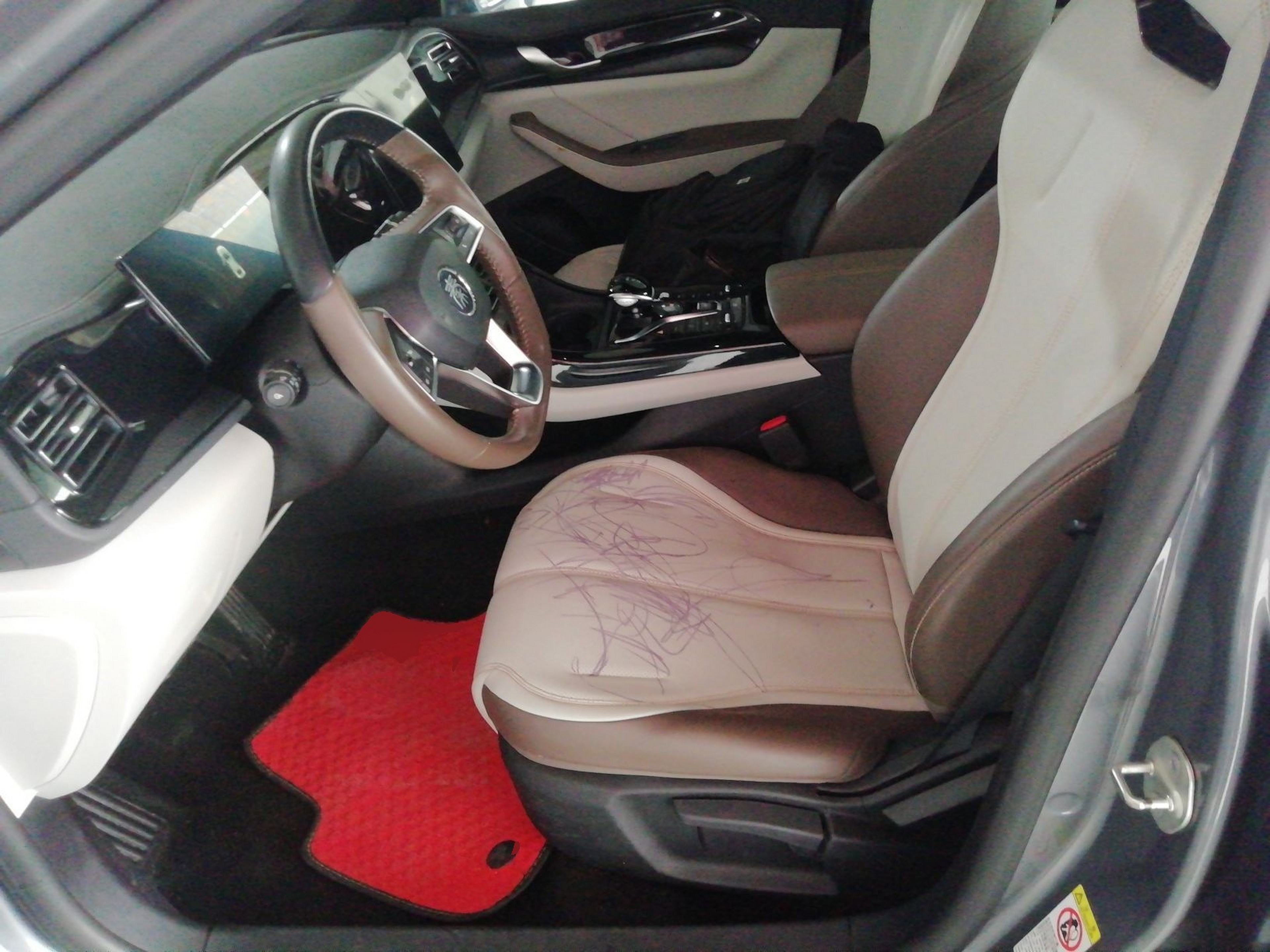 المقاعد الأمامية داخل السيارة