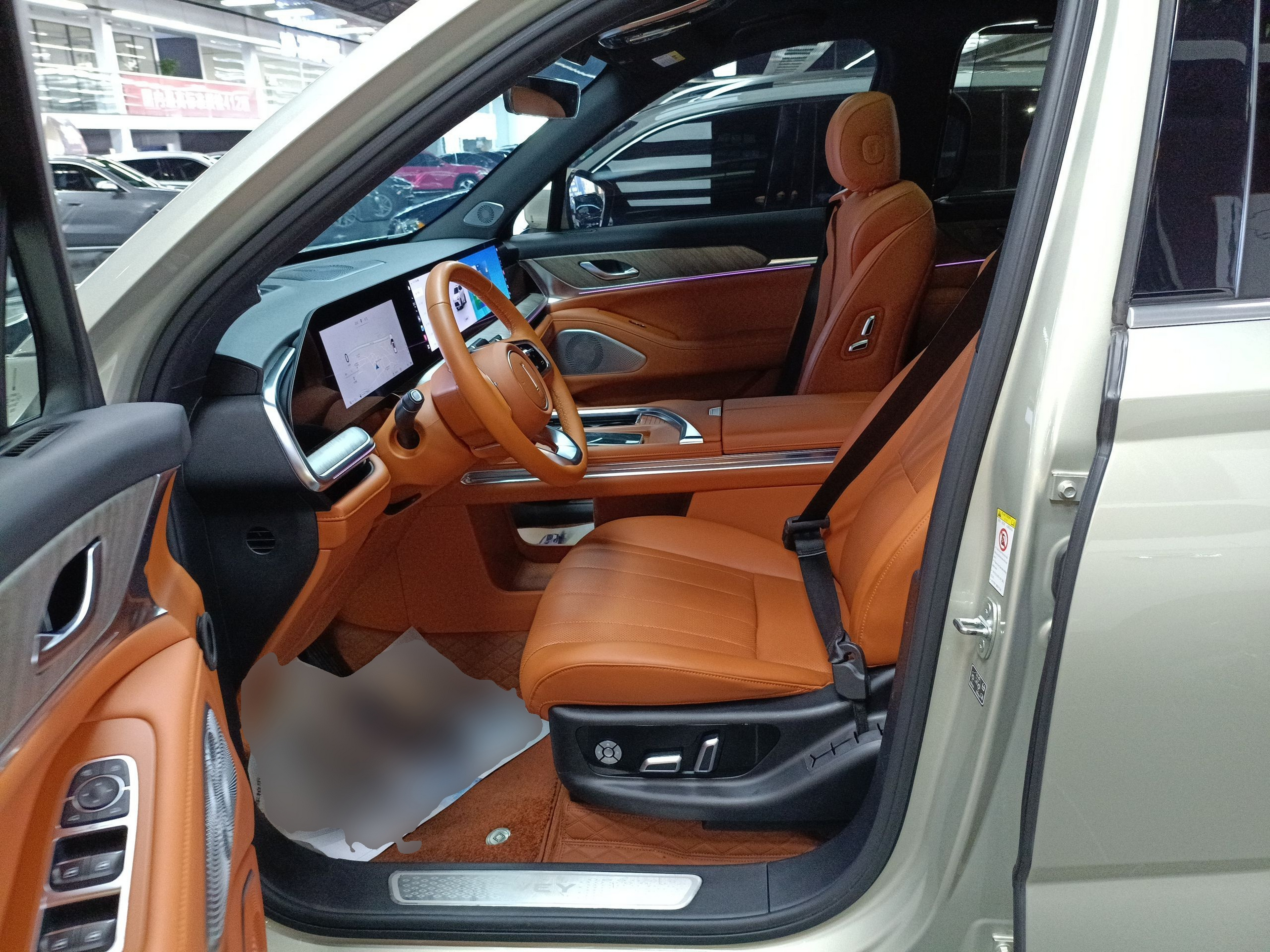 المقاعد الأمامية داخل السيارة