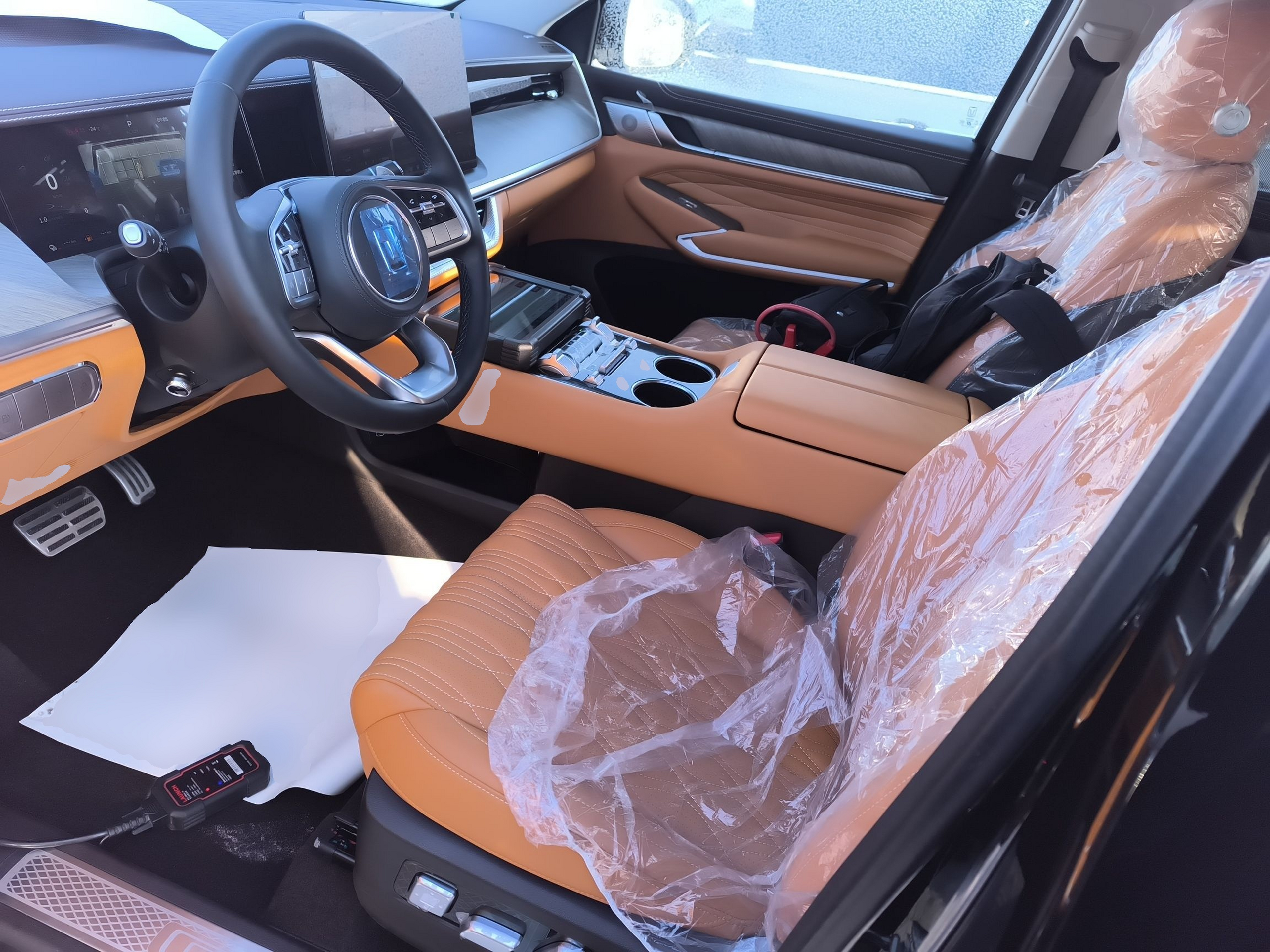 المقاعد الأمامية داخل السيارة