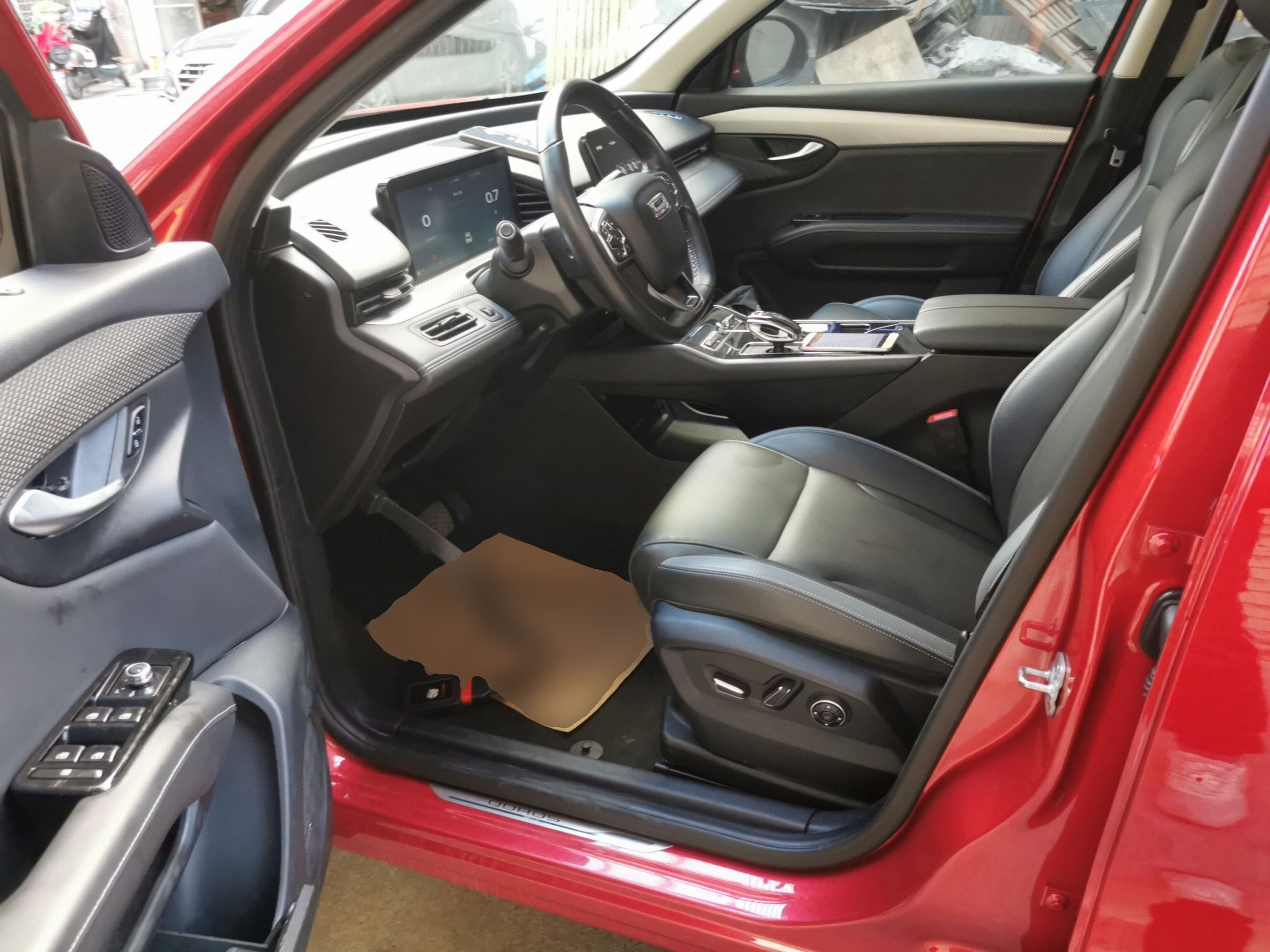 المقاعد الأمامية داخل السيارة