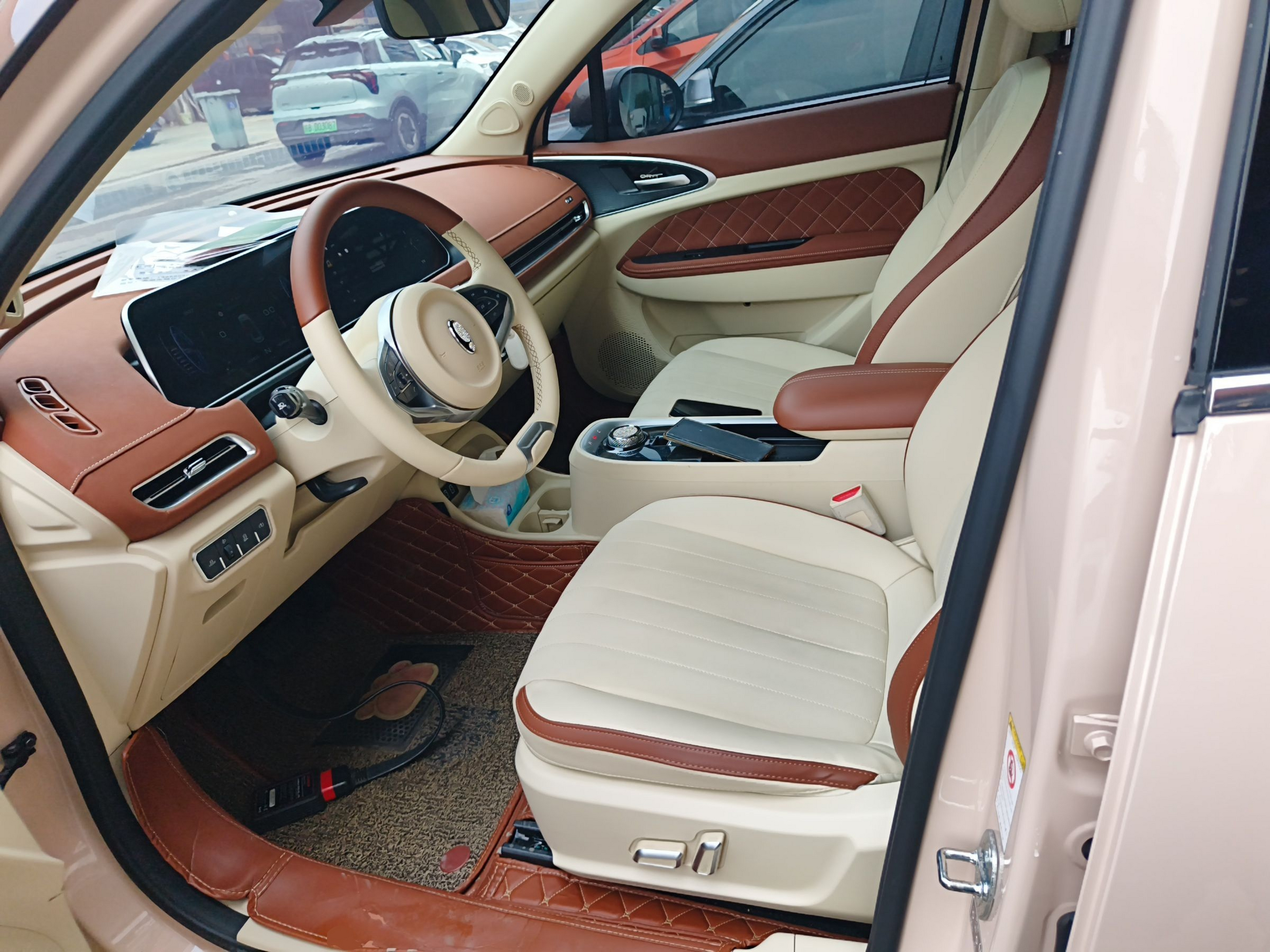 المقاعد الأمامية داخل السيارة