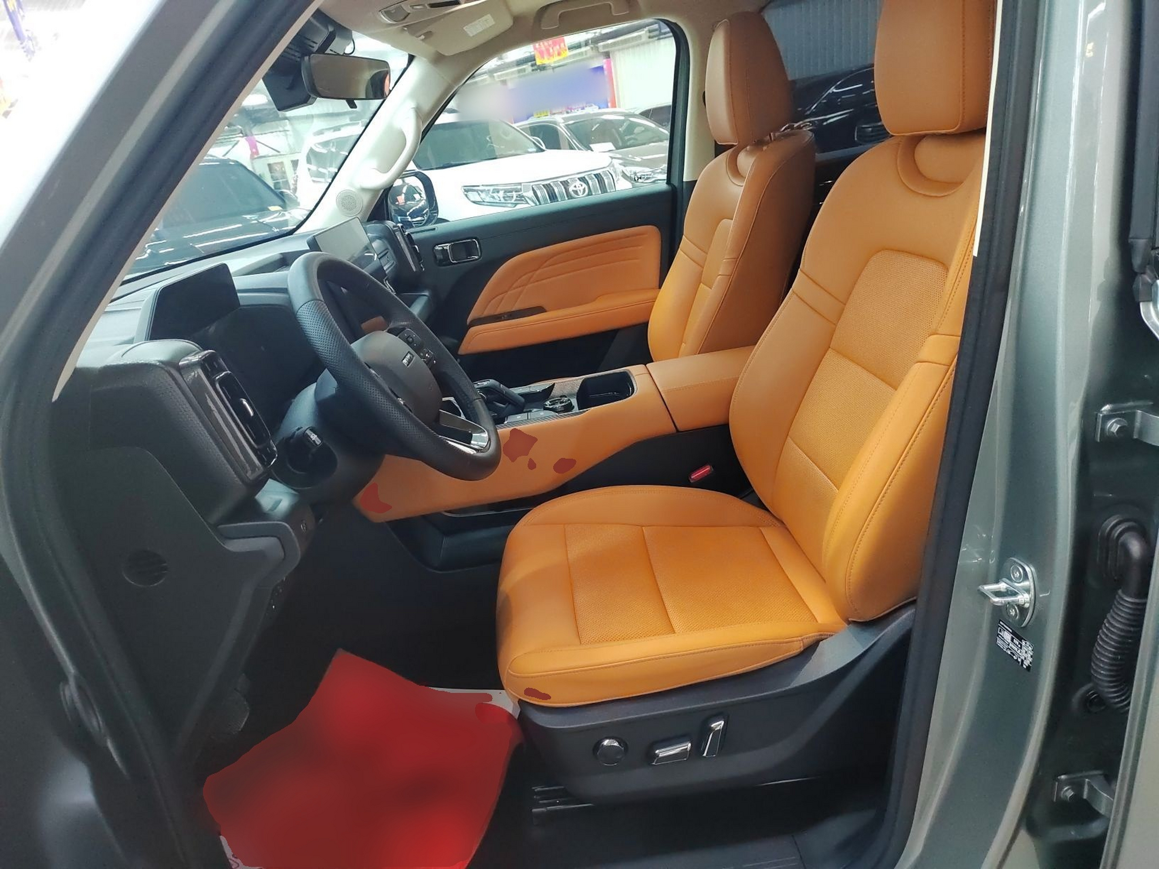 المقاعد الأمامية داخل السيارة