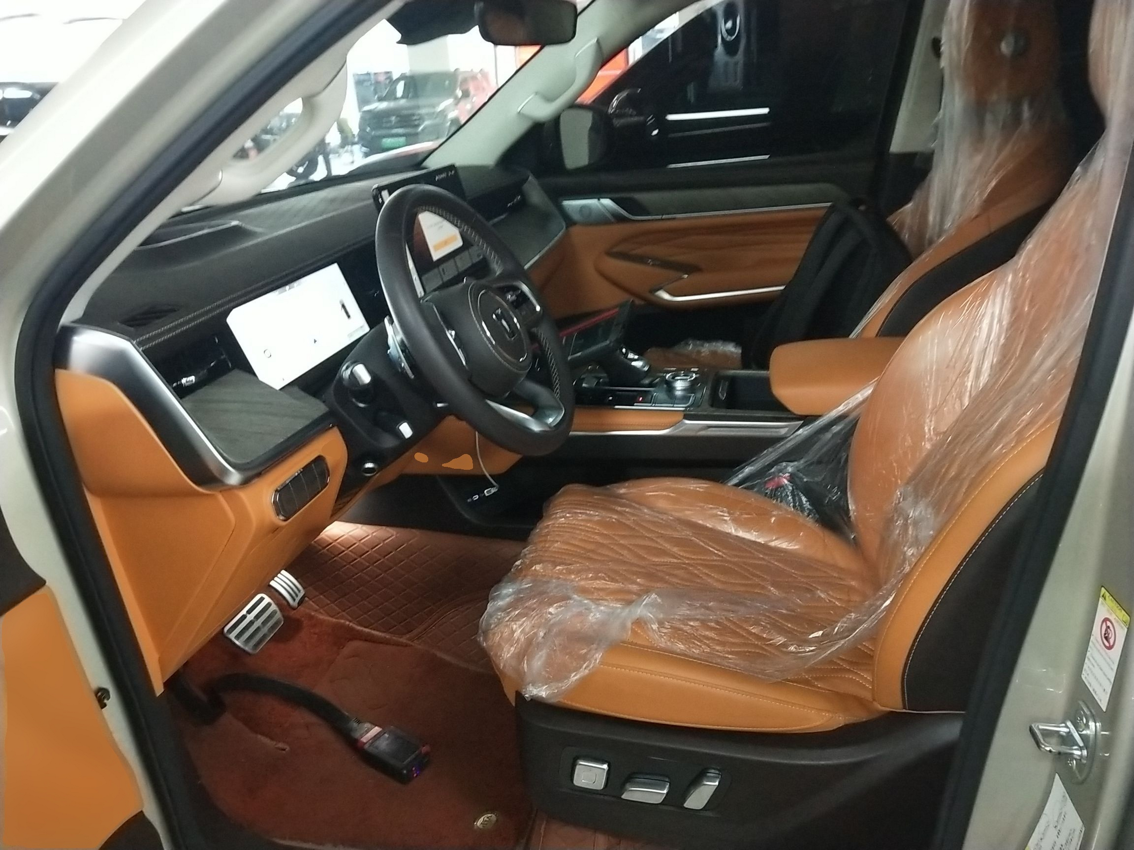 المقاعد الأمامية داخل السيارة