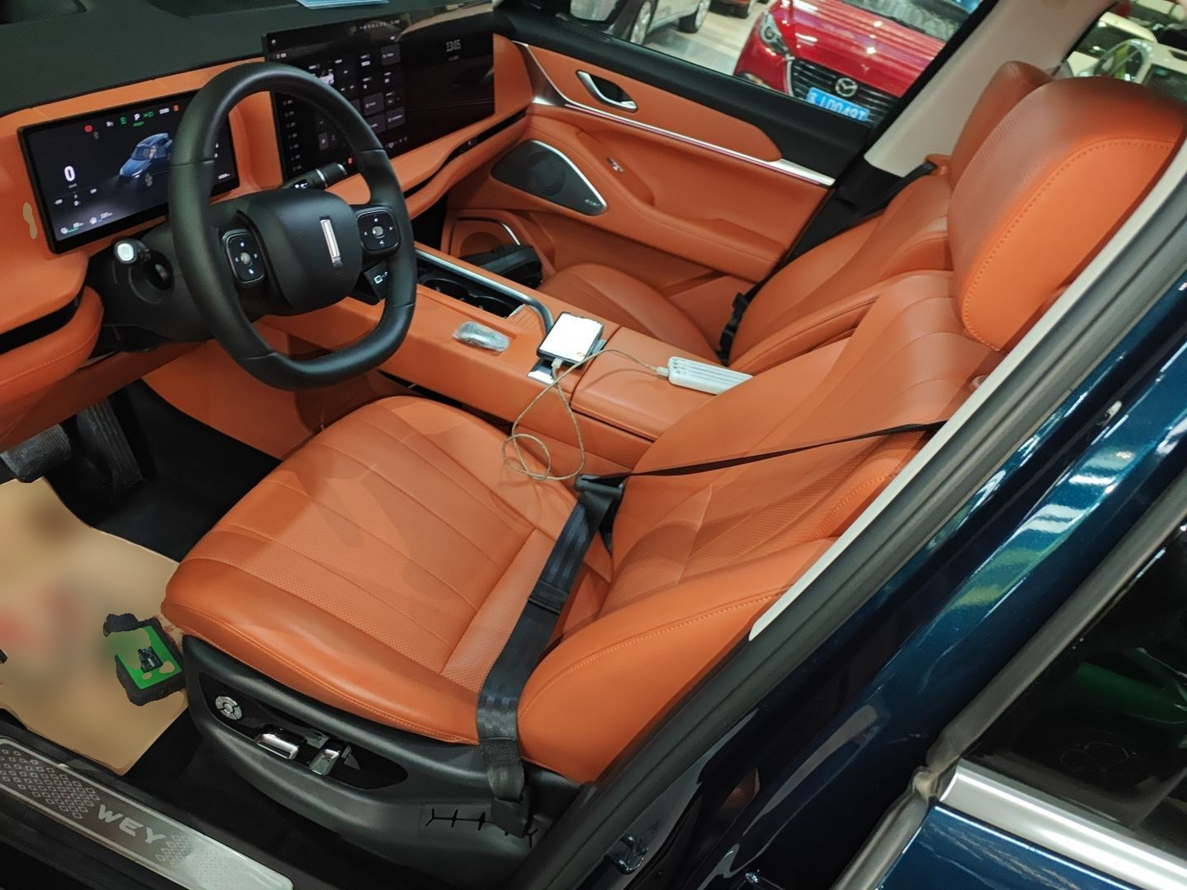 المقاعد الأمامية داخل السيارة