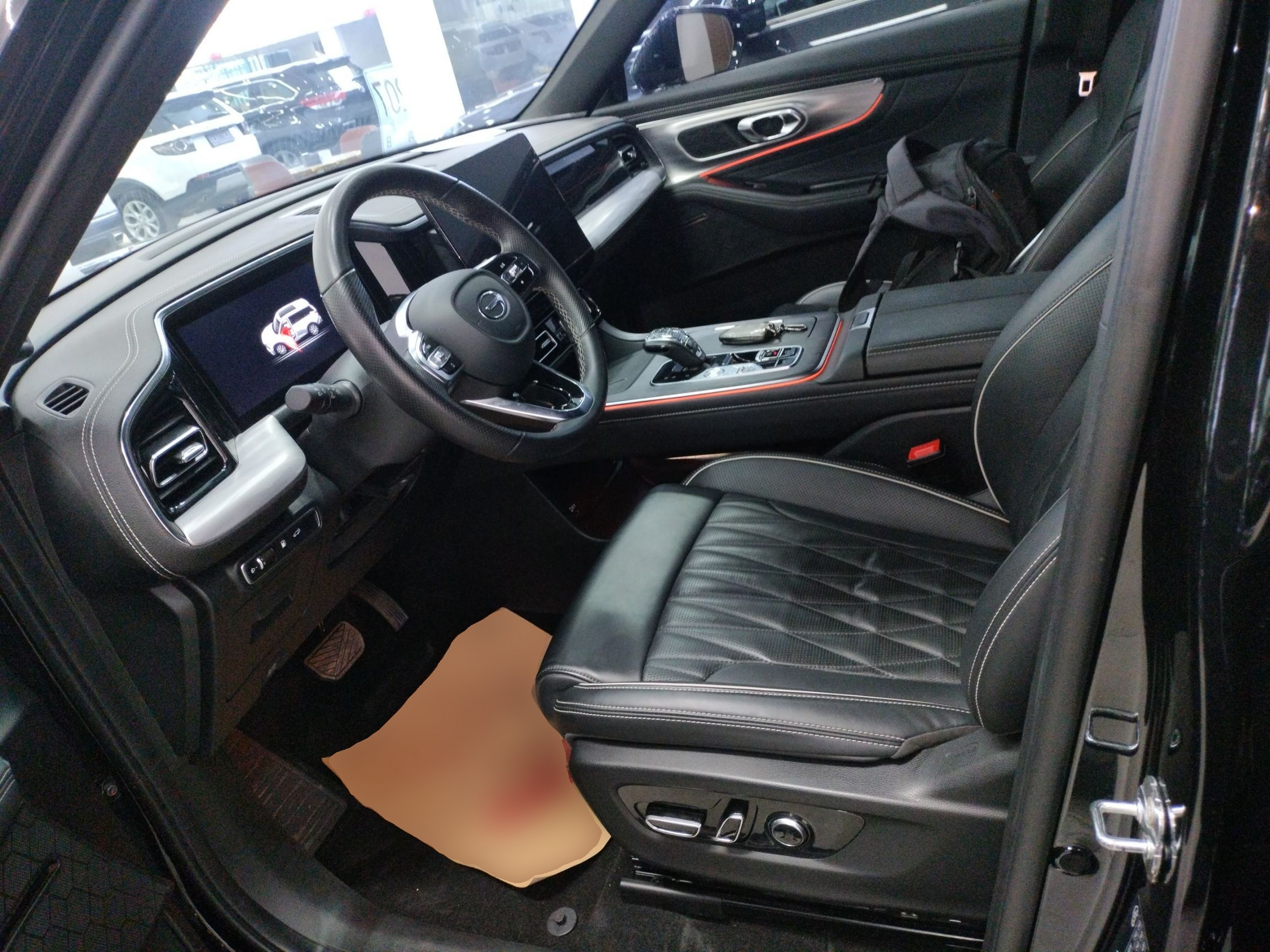 المقاعد الأمامية داخل السيارة