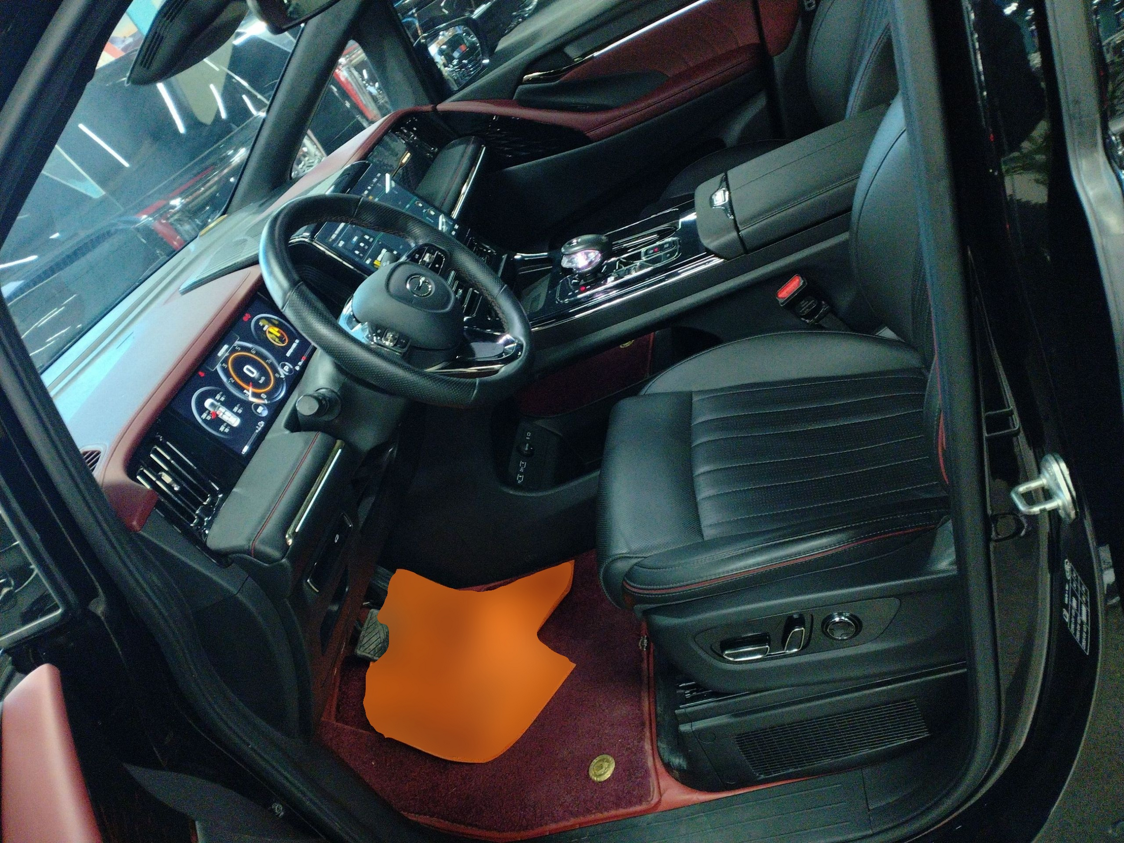 المقاعد الأمامية داخل السيارة