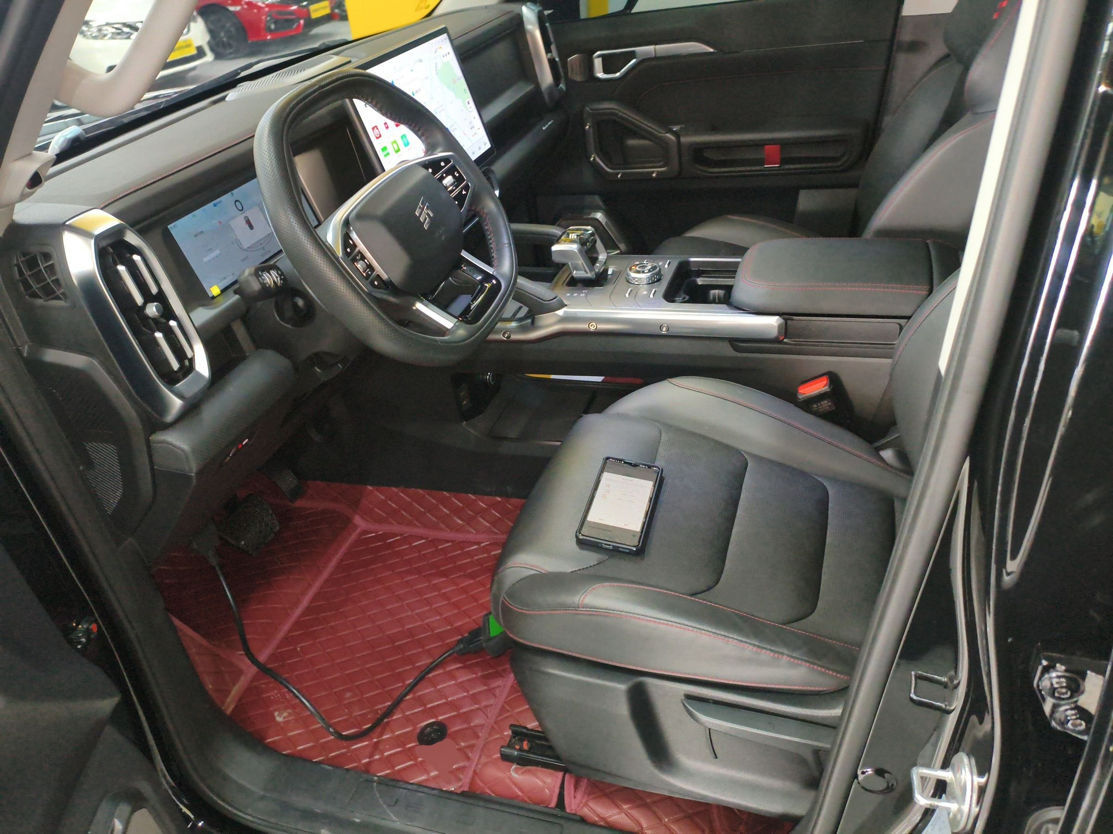 المقاعد الأمامية داخل السيارة