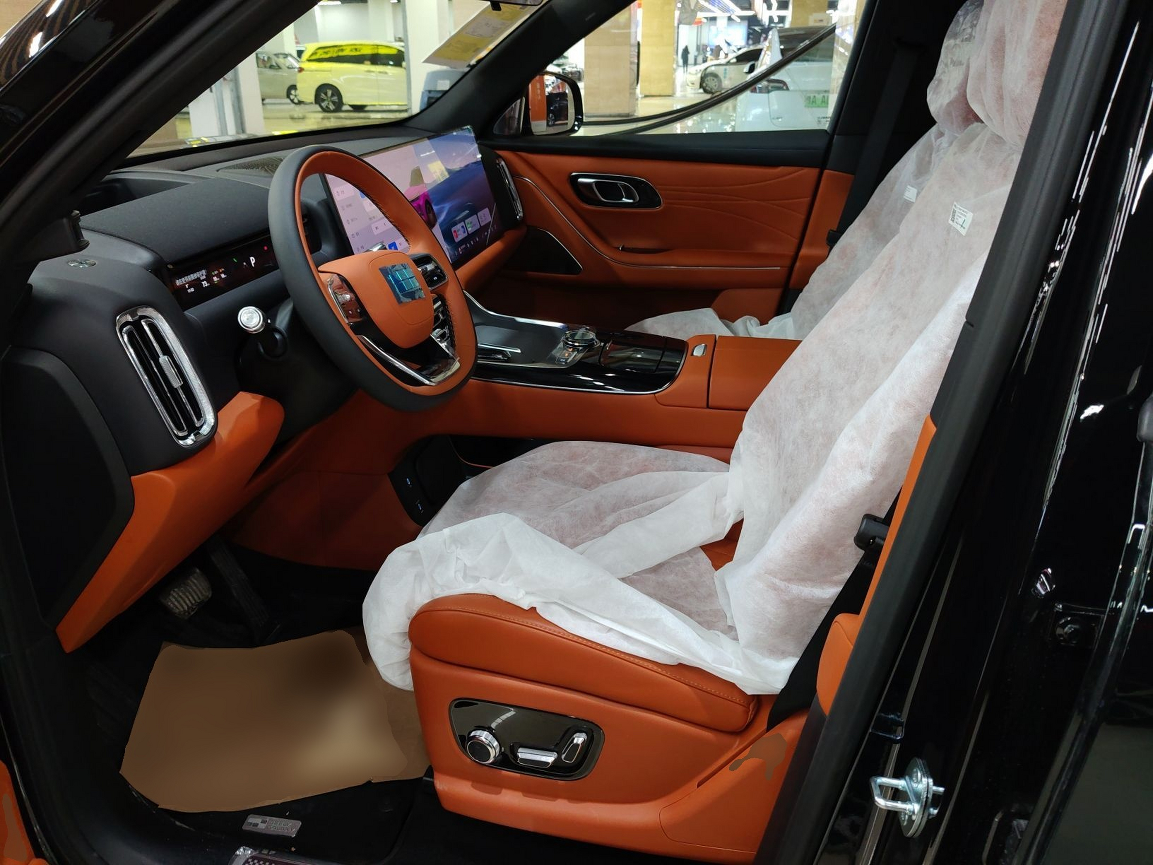 المقاعد الأمامية داخل السيارة