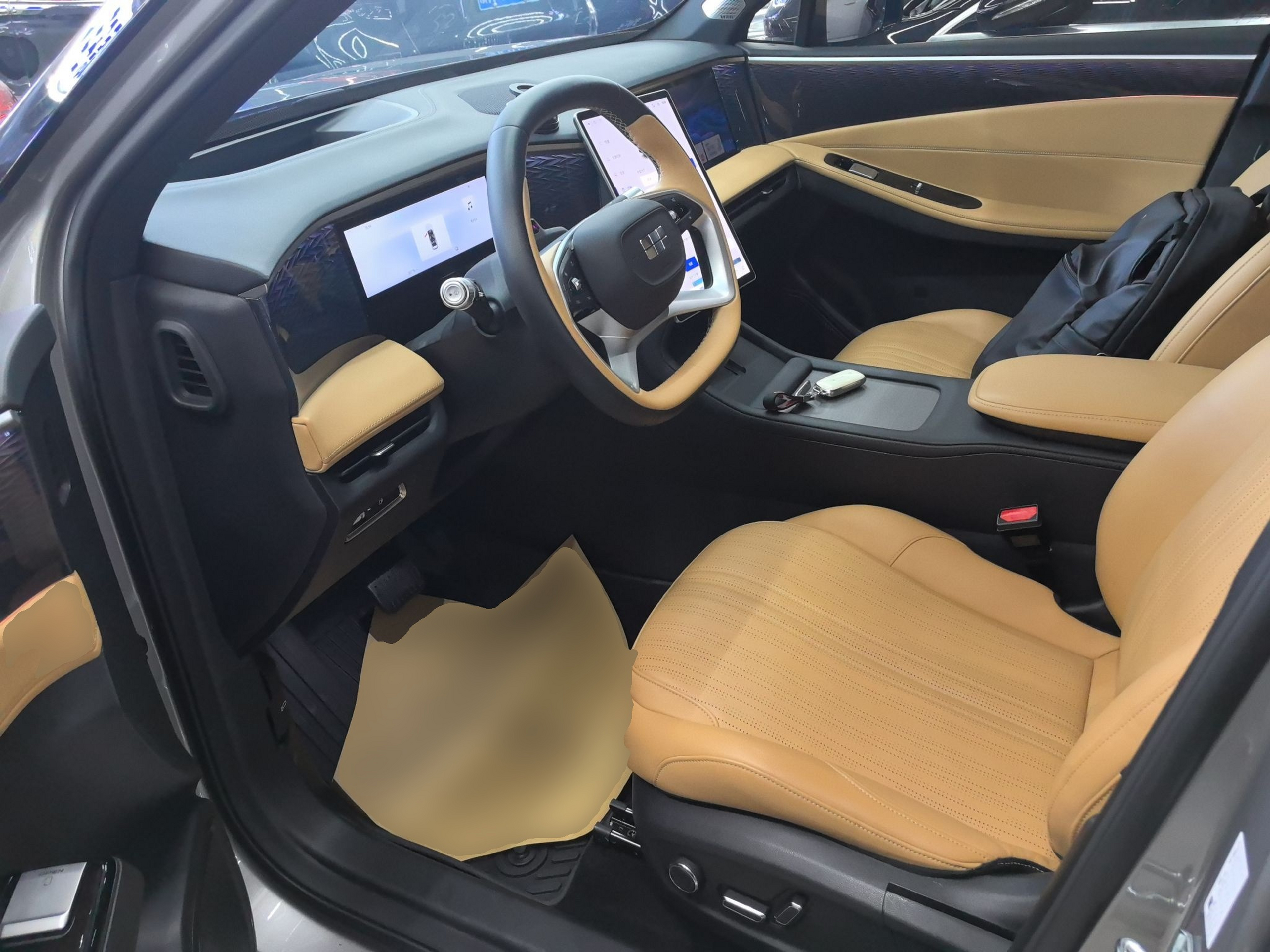 المقاعد الأمامية داخل السيارة