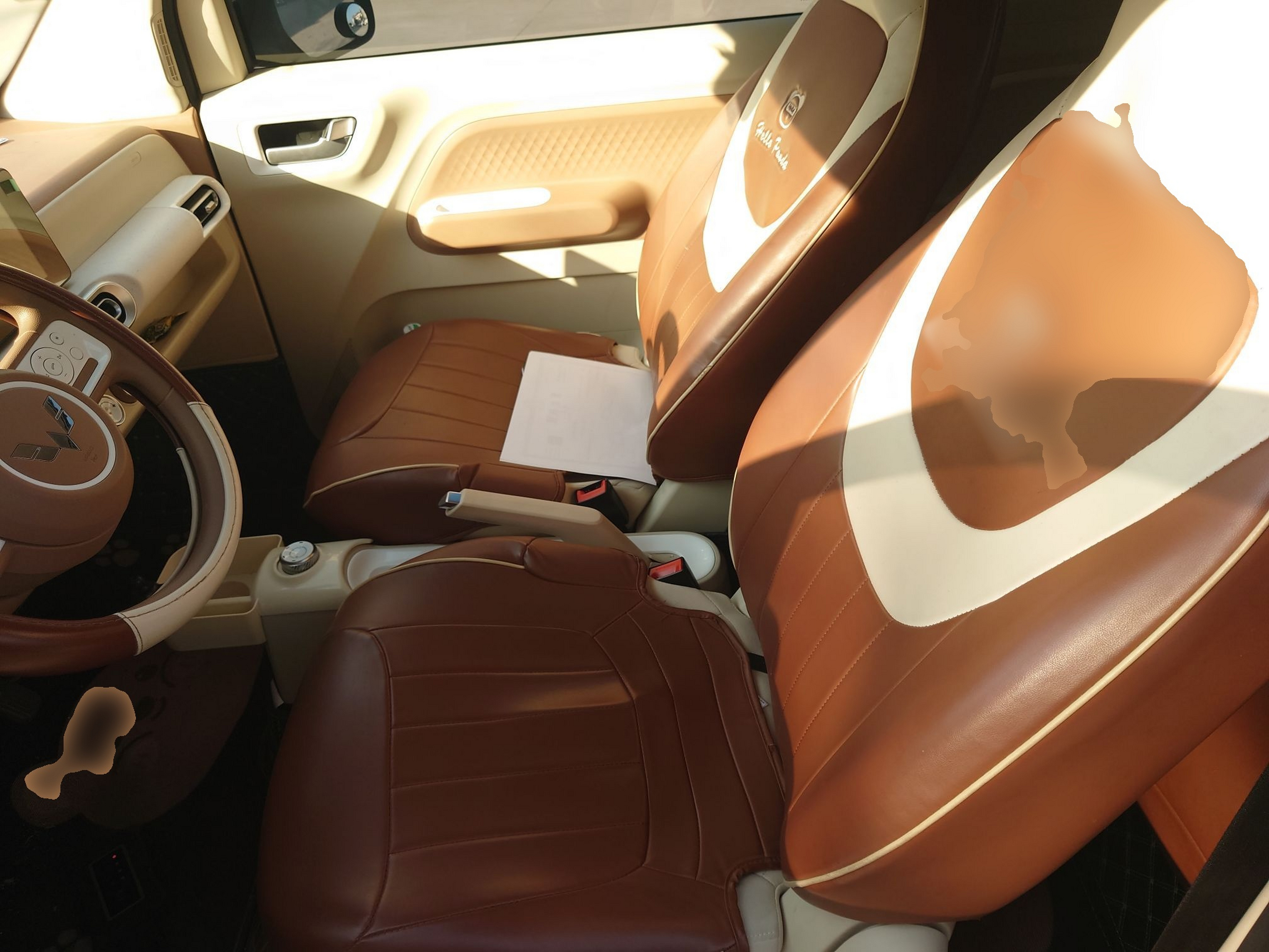 المقاعد الأمامية داخل السيارة