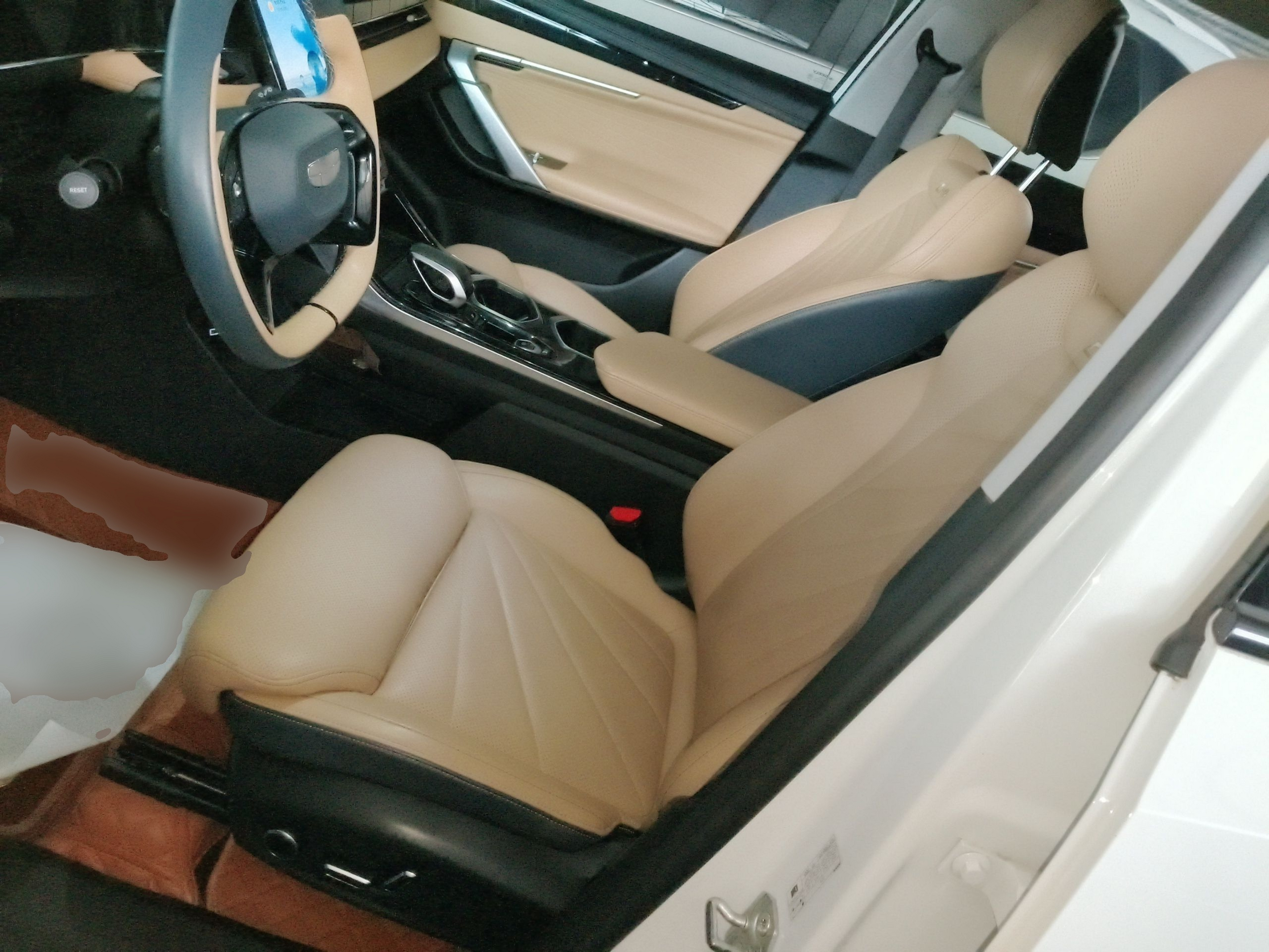 المقاعد الأمامية داخل السيارة