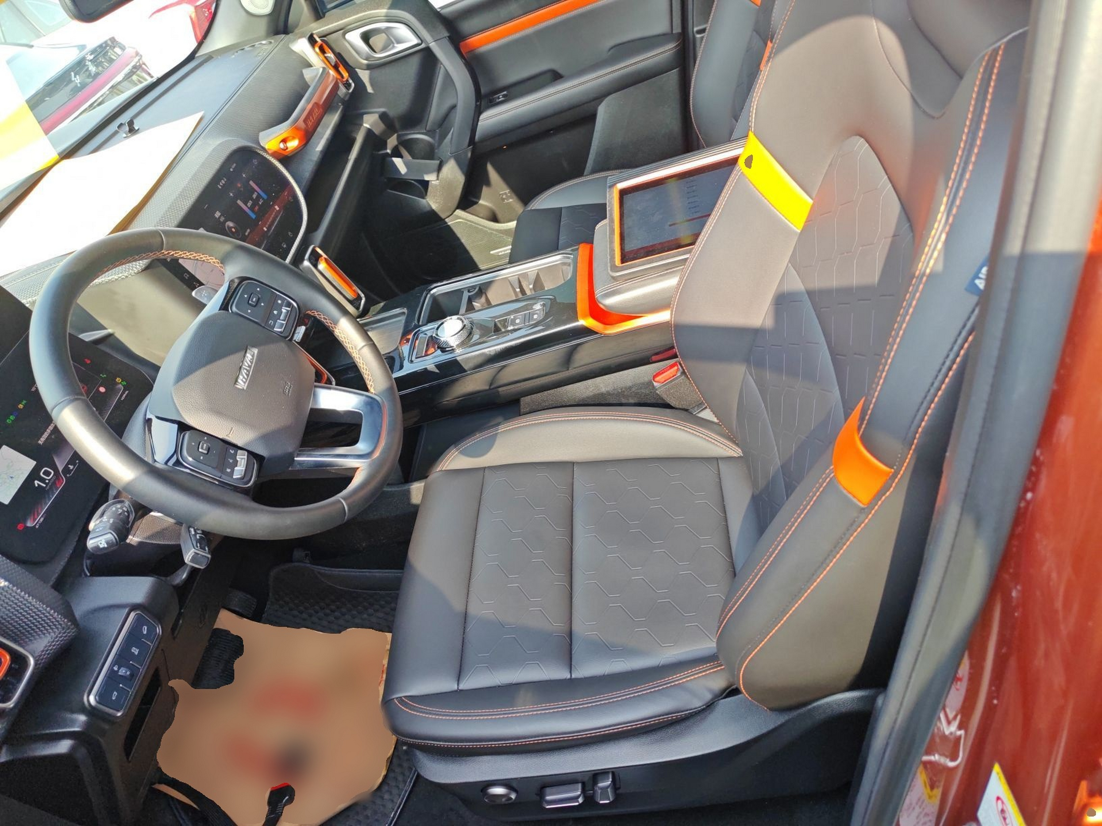 المقاعد الأمامية داخل السيارة